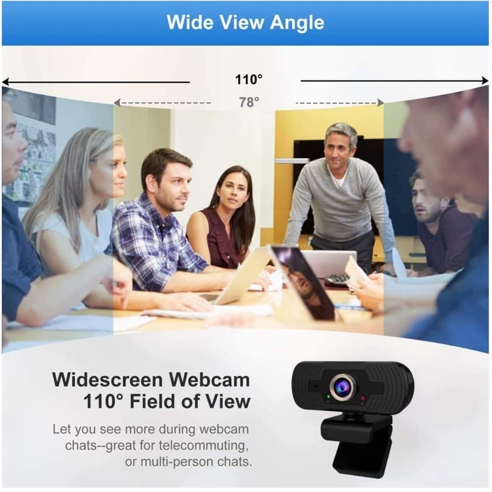 1080P Webcam, HD Webcam with Microphone USB PC Webcam Plug and Play for computer - Picture 5 of 6